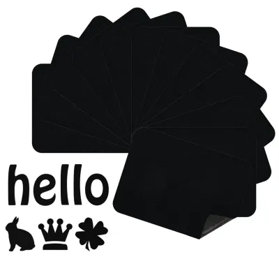 12 schwarze Bügelpatches 7,5x10,5 cm für Kleidungsreparatur