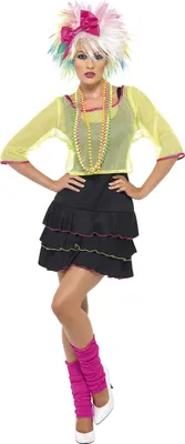 Productafbeelding van 80's popsterren kostuum, popster kostuum voor dames, discokostuum voor dames, maat 36-42, maat: S