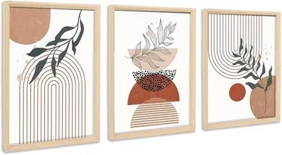 Image de Décoration murale moderne, lot de 3, 90 x 40 cm, toile