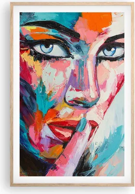 Produktbild von Gerahmtes Poster - Rahmen in heller Eiche - Mädchen Gesicht - 61x91,5 cm - Wand Bild - Wanddeko - Wandbilder - Kunstposter - Wandposter - Bilderrahmen - Bilder - Kunstdruck - Wandbild P2NPA61x91-3444