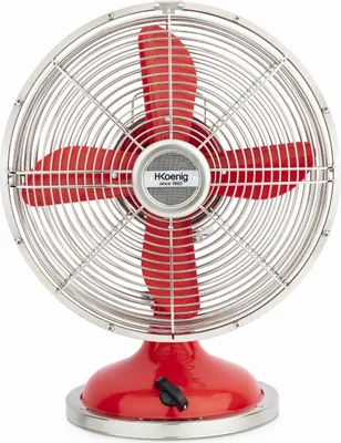 Produktbild von H.Koenig JOE50 Tischventilator / Retro-Design / Metall / rot