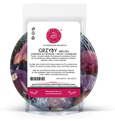 Zdjęcie produktu dla Zakrętki do słoików fi82 Grzyby | 6-zaczepowe | 10 sztuk twist-off Nakrętki wieczka