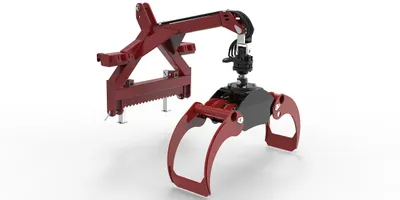 Produktbild von Joma-Tech Kombi-Anbaurahmen Euro- und Dreipunkt mit Forstgreifer OG19 & 3t Bolzenrotator