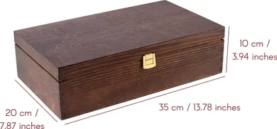 Produktbild von Creative Deco Braune Weinkiste Holzkiste - Weinbox für 2 Flaschen mit Deckel und Verschluss