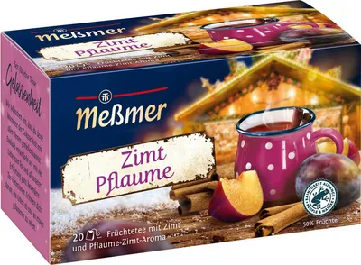 Produktbild von Meßmer Zimt Pflaume 20 Beutel Früchtetee mit Pflaume und Zimt 50g