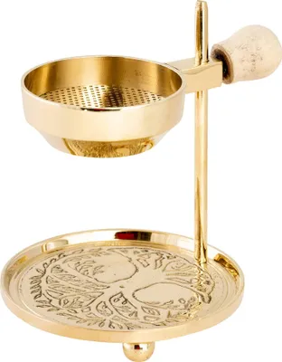 Produktbild von Teelicht Verstellbares Räucherstövchen 11cm hoch gold  Accessoire für Weihrauch