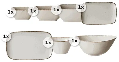 Produktbild von Servier-Set 7 tlg. Casa creme