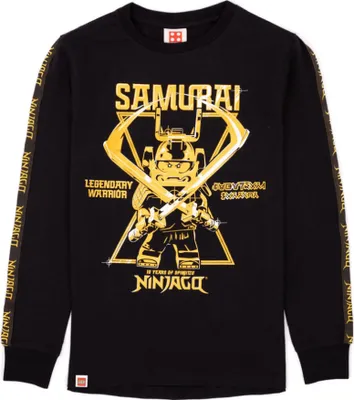 Lego Ninjago - Tričko pre chlapcov s dlhým rukávom NS6843 (128) (Black/Gold)