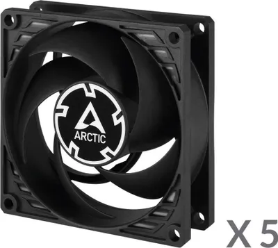 Produktbild von ARCTIC P8 Value Pack - 80 mm Lüfter optimiert für statischen Druck, Ventilator, 8 cm, 3000 RPM, 0,3 Sone, 40,3 m³/h, Schwarz