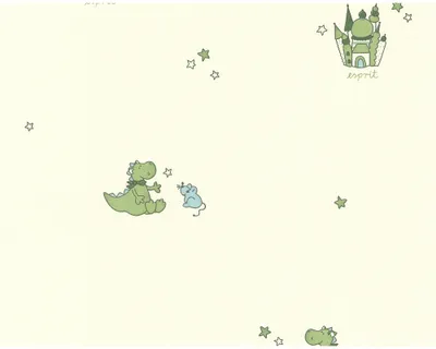 Produktbild von Esprit Kids Vliestapete Dragon Castle Tapete creme grün 10,05 m x 0,53 m 109217 1092-17