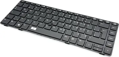 Produktbild von Tastatur - Farbe: schwarz - mit schwarz Rahmen - Deutsches Tastaturlayout kompatibel für HP P/N: 649511-041