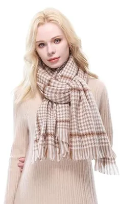 Warme Karierte Winterschal Damen 180x70cm - Weicher Schal für Frauen