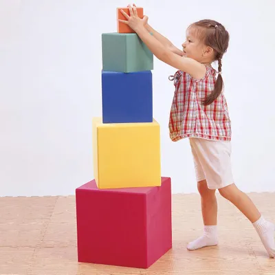 Produktbild von Riesen-Stapelturm 5-teilig XXL Soft-Würfel Set bunt 100 cm hoch