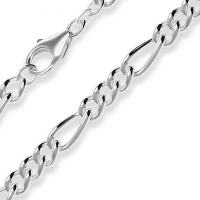 Produktbild von 6,5mm Armband Figarokette Silberarmband Armschmuck aus 925 Silber 19cm