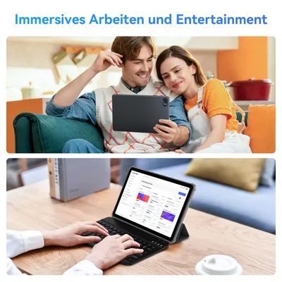 Produktbild von 2026 T80 Tablet 10 Zoll, Android 16, 128GB ROM, 1280 x 800 HD, 6000mAh Akku, 5MP Kamera, 5G WiFi, Bluetooth , Gemini AI Tablet