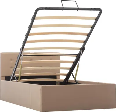 Obrázek produktu pro vidaXL Úložná postel Hydraulic Cappuccino Brown Faux Leather 90×200 cm