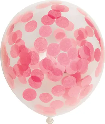 Zdjęcie produktu dla Balony z konfetti Papier Konfetti Baby Pink 30 cm, 6 szt.