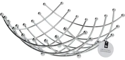 Produktbild von Obstkorb Gitter chrom 31x31x14cm Gemüsekorb Obstschale Dekoschale Schale Deko