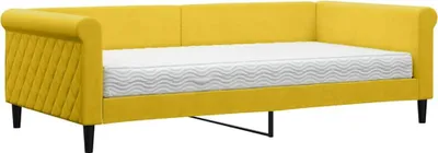 Produktbild von vidaXL Tagesbett mit Matratze Gelb 100x200 cm Samt