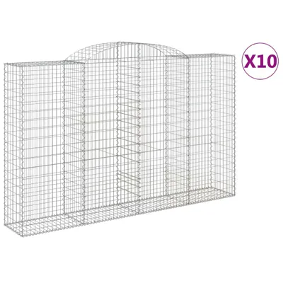 Produktbild von Gabionen mit Hochbogen 10 Stk 300x50x180/200cm Verzinktes Eisen