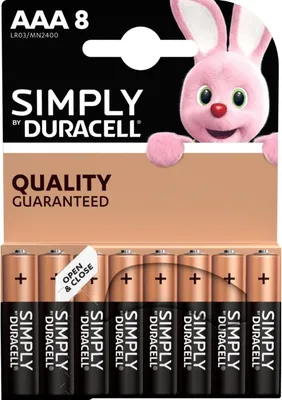 Zdjęcie produktu dla Duracell 002463, Jednorazowa bateria, AAA, Alkaliczny, 1,5 V, 8 szt., Blister