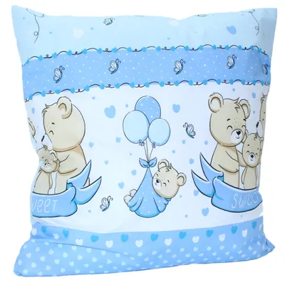 Produktbild von Primawela Deko Kissenbezug Bezug für Baby Kind für Kissen 80x80 cm 2. Sweet Blau