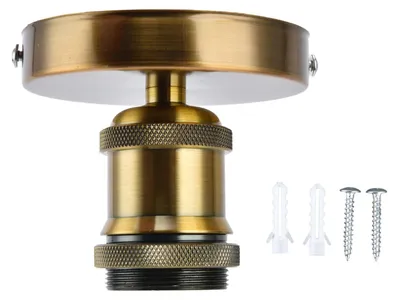 Deckenlampenfassung E27, Aluminium, Goldpatina, 240V