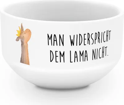 Produktbild von Mr. & Mrs. Panda salatschälchen Lamakopf König - Weiß - Geschenk, schale, Suppenschüssel, Schüssel, Königin, Obstschale, Lama, reisschale, Papa, Mama, Müslischale