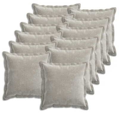 Zdjęcie produktu dla vidaXL Pokrowce na poduszki, 12 sztuk, HOUTEN, jasnoszary, 45 x 45 cm, materiał: welur