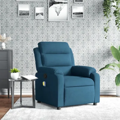 Produktbild von Massagesessel Fernsehsesel Blau Samt 373521