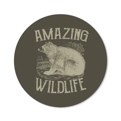 Produktbild von MuchoWow® Mauspad Mousepad Jahrgang - Bär - Natur 30x30 cm - Mousepads - Maus Mat - Pad - Mausunterlage - Tischunterlage - Schreibtischmatten