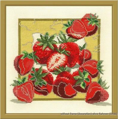 Productafbeelding van Stikset voor kruissteek "Geschenke der Gärten. Aardbei", met telpatroon, 28x28 cm