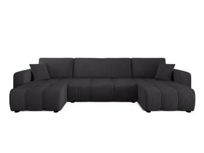 Produktbild von Couchgarnitur Sofa Sofagarnitur ALICE U im Cord Stoff samt in U Form mit Schlaffunktion und Bettkasten Wohnlandschaft Polsterecke Couch Wellenfederung