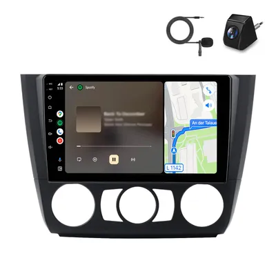 Obrázek produktu pro Autorádio se zadní kamerou pro BMW E81, E82, E87, E88, řada 1, manuální převodovka, klimatizace, 2DIN, Android, CarPlay, navigace, Wi-Fi, DSP, GPS, DAB, Bluetooth, 2+64 GB