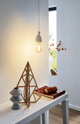 Produktbild von EGLO Hängelampe Avoltri, Pendelleuchte Esstisch, Holz in weiss-patina, E27 Fassung