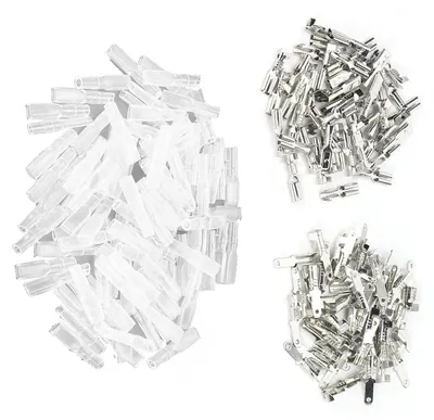 Spade-Kabelschuhe 2,8 mm, 50 männl./50 weibl. + 100 Hülsen