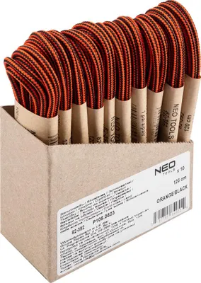 Produktbild von Schnürsenkel für Arbeitsstiefel 120cm, orange und schwarz