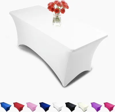 Produktbild von Famanu Tischdecke aus Elasthan - 1,8 m - für 6 Fuß Klapptische, Hochzeits- und Partydesign