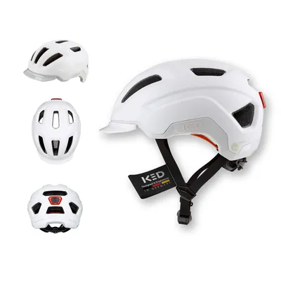 Produktbild von Pedalon E-Bike Fahrradhelm Damen Herren, mit LED-Rücklicht, Maxshell-Technologie, superleichter Helm Farbe: Pedalon White Matt Größe: 53-56 (S)