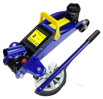 Productafbeelding van Hydraulische krik, draagvermogen 2 ton, hefbereik van 5,3 tot 12,6 inch, stalen constructie, zwenkwielen, inclusief opbergkoffer