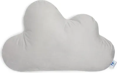 Produktbild von Pepi Kuschelkissen in Wolken Form - Handgenäht Antiallergenes Kissen 55×36 cm - weiches Kinderkissen Dekokissen für Babys Plüschwolke - Nube Grey