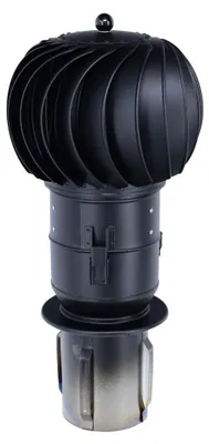 Produktbild von Schornsteinaufsatz Turbowent 2 zum Einstecken, Edelstahl, Ø 130 mm, schwarz