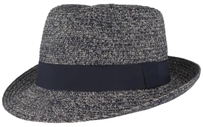 Knautschbarer Trilby Strohhut aus Baumwollmix von Hut Breiter in blau