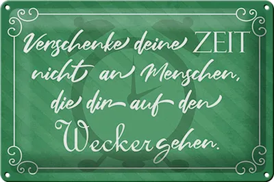 Produktbild von Blechschild Spruch 30x20cm verschenke deine Zeit nicht