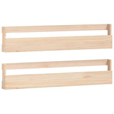 Image de vidaXL Étagères à chaussures murales 2 pcs. 110x9x23 cm pin massif