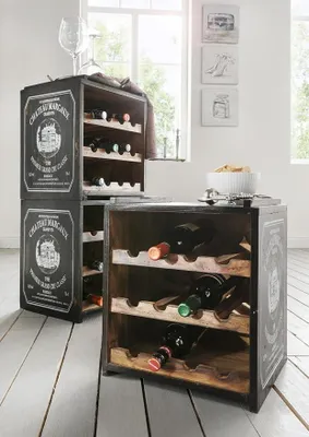 Imagen del producto de Estantería apilable para botellas de vino | VINO | Madera, estilo vintage, color