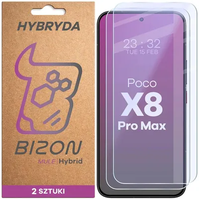 Produktbild von 2x Flexibles Hybridglas für Xiaomi POCO X8 Pro Max, Bizon Hybrid Mule Duo