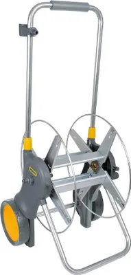 Produktbild von Hozelock Montierter 90-m-Schlauchwagen aus Metall, Wagenrolle, Manuell, Funktional, Grau, Metall, Freistehend