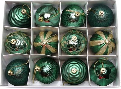 12 Stück Christbaumschmuck, 6 cm Weihnachtskugeln, blau, matt glänzend, Christbaumschmuck, Weihnachtsdeko-Anhänger, Glitzerkugeln
