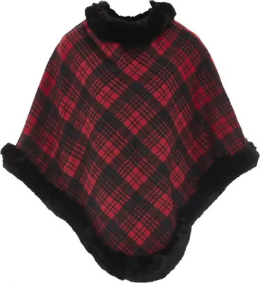 Produktbild von ALZETTE damen strickponcho - rot schwarz, M